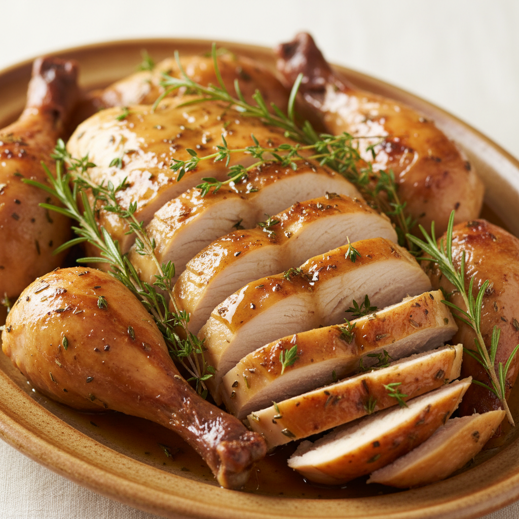 Classic Garlic Herb Roasted Chicken with Root Vegetables